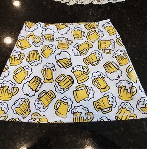 Yellow and White Beer Mug Print Skirt‎ Ready Golf Brand